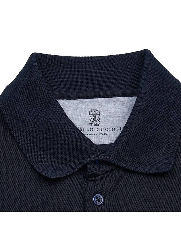 Logo Short Sleeve Polo Shirt Navy - BRUNELLO CUCINELLI - BALAAN 5