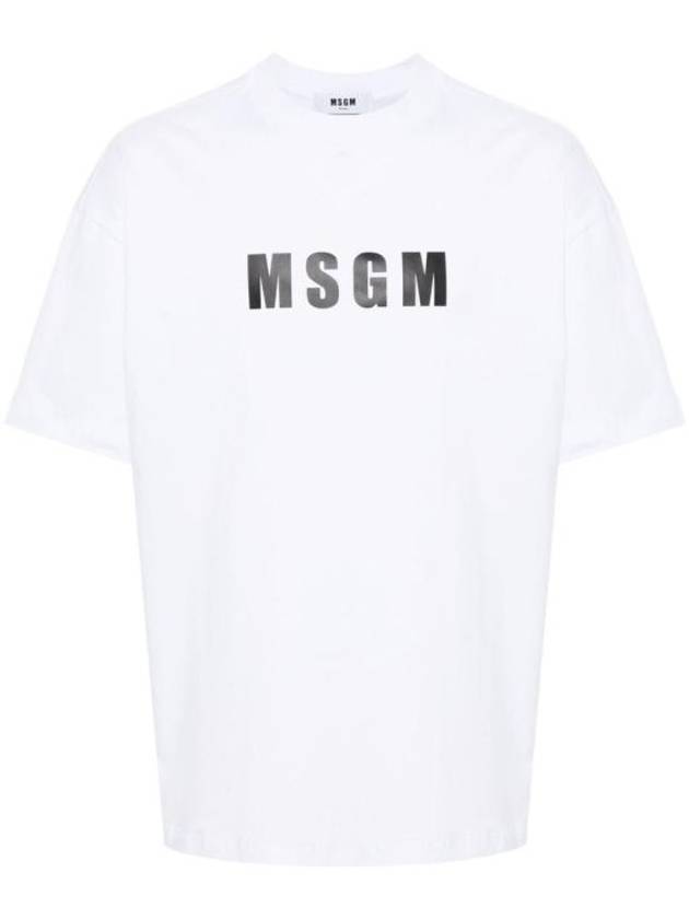 Logo Print Cotton Short Sleeve T-Shirt White - MSGM - BALAAN 2