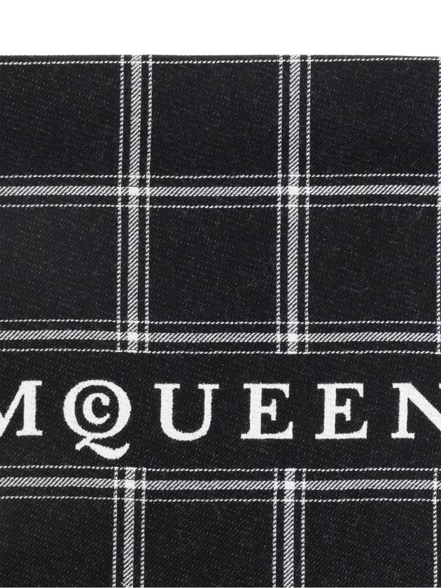 Alexander McQueen Wool Scarf, Men's, Black - ALEXANDER MCQUEEN - BALAAN 4