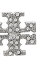 Crystal Logo Stud Earrings Silver - TORY BURCH - BALAAN 5