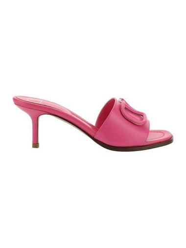 V Logo Sandal Heels Pink - VALENTINO - BALAAN 1