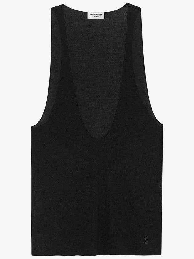 23 fw Silk Tank Top WITH Monogram Detail 761463Y37NH1000 B0650945968 - SAINT LAURENT - BALAAN 1