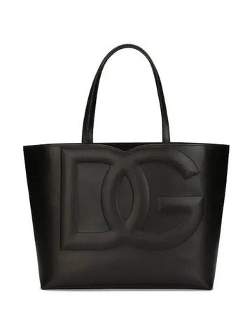 DG Logo Leather Tote Bag Black - DOLCE&GABBANA - BALAAN 1