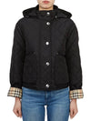 Diamond Quilted Crop Hoodie Jacket Black - BURBERRY - BALAAN 2