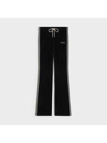 Velvet Jersey Track Pants Black - CELINE - BALAAN 1