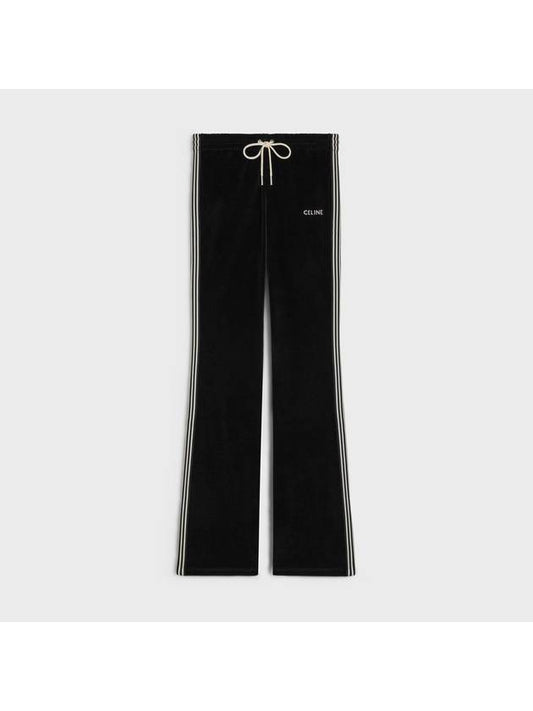 Velvet Jersey Track Pants Black - CELINE - BALAAN 2