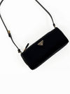 Triangle Logo Geometric Pouch Shoulder Bag Black - PRADA - BALAAN 9