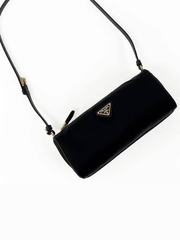 Triangle Logo Geometric Pouch Shoulder Bag Black - PRADA - BALAAN 9