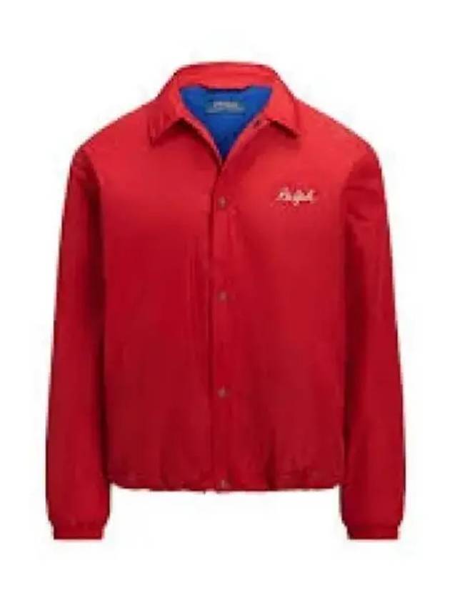 Chain Stitch Logo Water Repellent Coach Jacket Red - POLO RALPH LAUREN - BALAAN 1