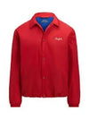 Chain Stitch Logo Water Repellent Coach Jacket Red - POLO RALPH LAUREN - BALAAN 1