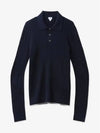 Cotton Long Sleeve Polo Shirt Midnight Blue - BOTTEGA VENETA - BALAAN 2