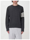 4 Bar Armband Classic Merino Wool Knit Top Dark Grey - THOM BROWNE - BALAAN 4