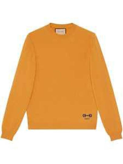 Men's Horsebit Crew Neck Cashmere Knit Top Orange - GUCCI - BALAAN 2