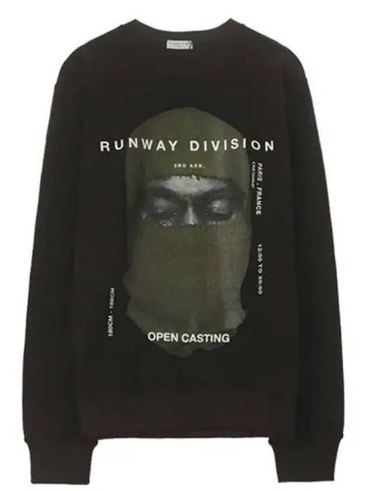 NUW19283 009 Kanye Mask Printing Crew Neck Black Men s Sweatshirt TR 271178 - IH NOM UH NIT - BALAAN 1