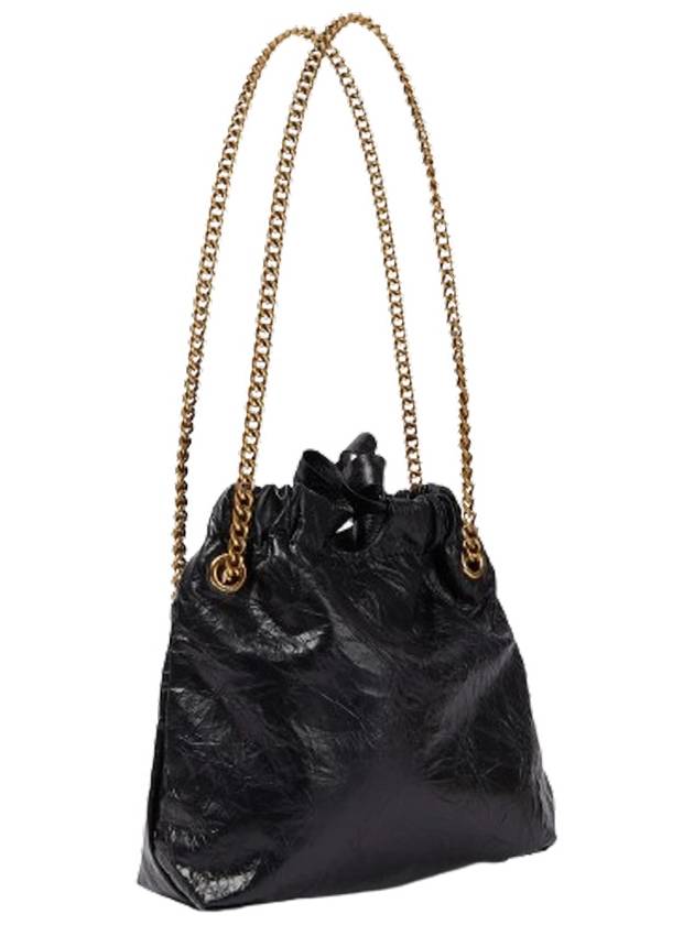 Crush Small Leather Shoulder Bag Black - BALENCIAGA - BALAAN 3