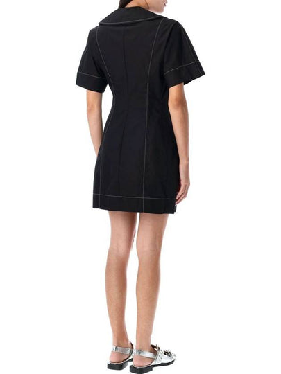 Ganni Cotton Poplin Wrap Mini Dress - GANNI - BALAAN 2