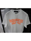 Men's Neon Orange Logo Short Sleeve TShirt S74GD0014 - DSQUARED2 - BALAAN 6