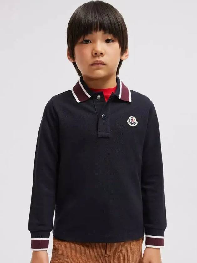 Kids Long Sleeve Polo Collar 8B0000689ALK 778 - MONCLER - BALAAN 2