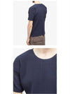 Pleated Fabric Short Sleeve T-Shirt Blue - ISSEY MIYAKE - BALAAN 6