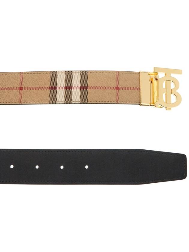 TB Buckle Check Reversible Leather Belt Beige Black - BURBERRY - BALAAN 3