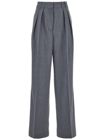 Wide Leg Double Pleated Trousers - ROHE - BALAAN 1