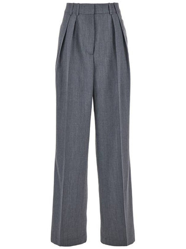 Wide Leg Double Pleated Trousers - ROHE - BALAAN 1