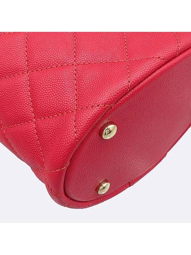 AS3348 Red color caviar skin gold COCO logo handle vanity chain cross bag - CHANEL - BALAAN 5