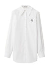 logo poplin shirt white - MIU MIU - BALAAN 1