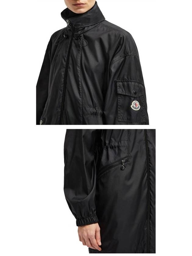 1C00005 597R1 999 ADHEMAR Long Windbreaker Black Women s Jacket TJ - MONCLER - BALAAN 5