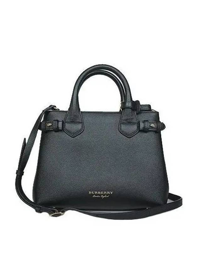 8036513 House Check Black Leather Small Banner 2WAY - BURBERRY - BALAAN 2