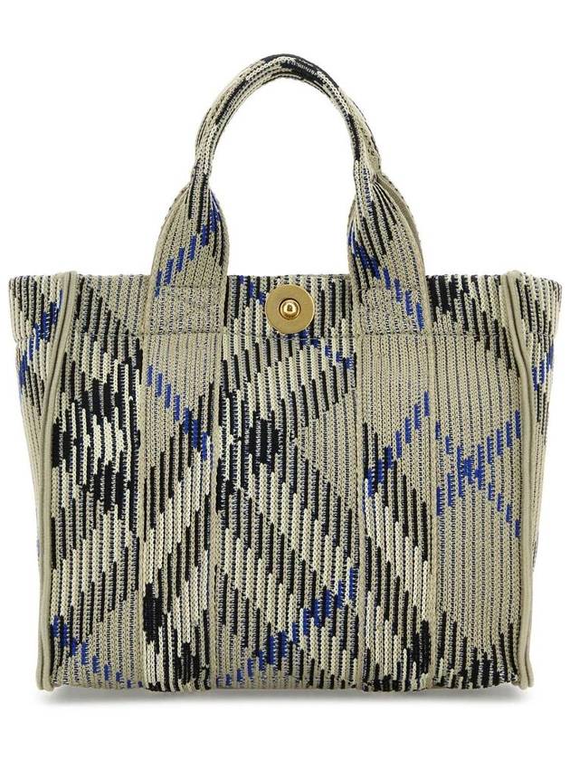 Check Knit Mini Tote Bag Lichen - BURBERRY - BALAAN 2