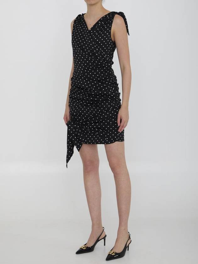 Polka dot draped mini dress F6I2DTFSA63 - DOLCE&GABBANA - BALAAN 3