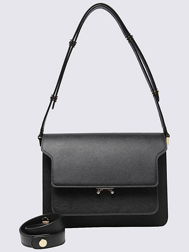 Saffiano Trunk Medium Shoulder Bag Black - MARNI - BALAAN 3