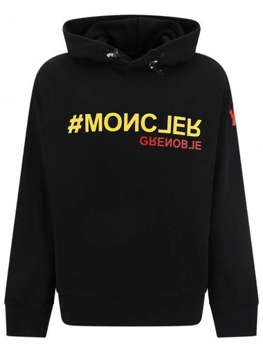 Grenoble Logo Hoodie Black - MONCLER - BALAAN 1