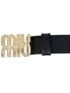 Logo Buckle Leather Belt Black - MIU MIU - BALAAN 6