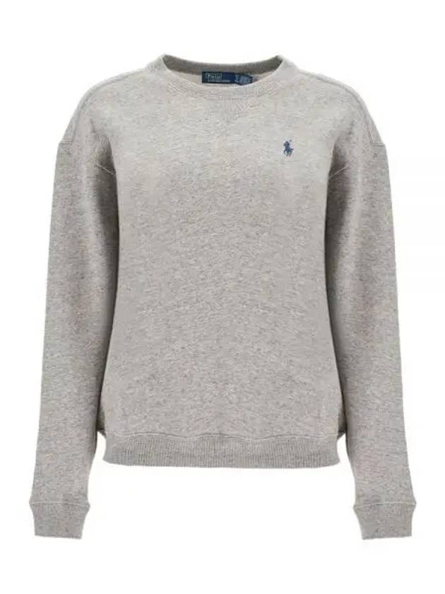 Embroidered Logo Cotton Sweatshirt Grey - POLO RALPH LAUREN - BALAAN 2