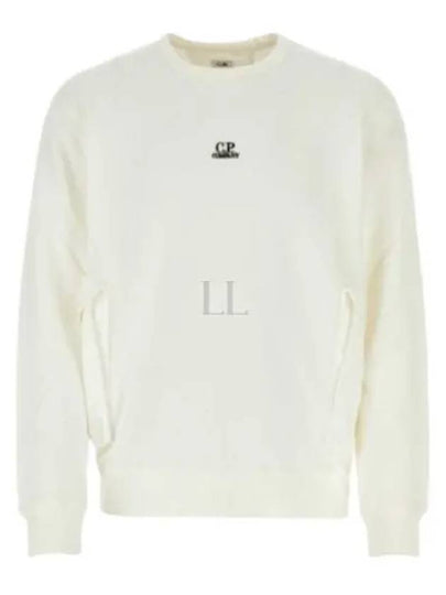 Cotton Fleece Mixed Pocket Sweatshirt White - CP COMPANY - BALAAN 2