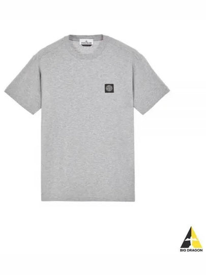 Slimfit Cotton Jersey Short Sleeve T-shirt Light Grey - STONE ISLAND - BALAAN 2