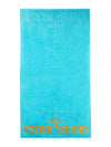 Cotton Terry Logo Beach Towel Blue - STONE ISLAND - BALAAN 1