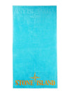 Cotton Terry Logo Beach Towel Blue - STONE ISLAND - BALAAN 2