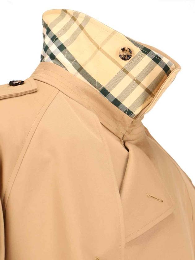 Double Breasted Long Gabardine Trench Coat Teddy - BURBERRY - BALAAN 5