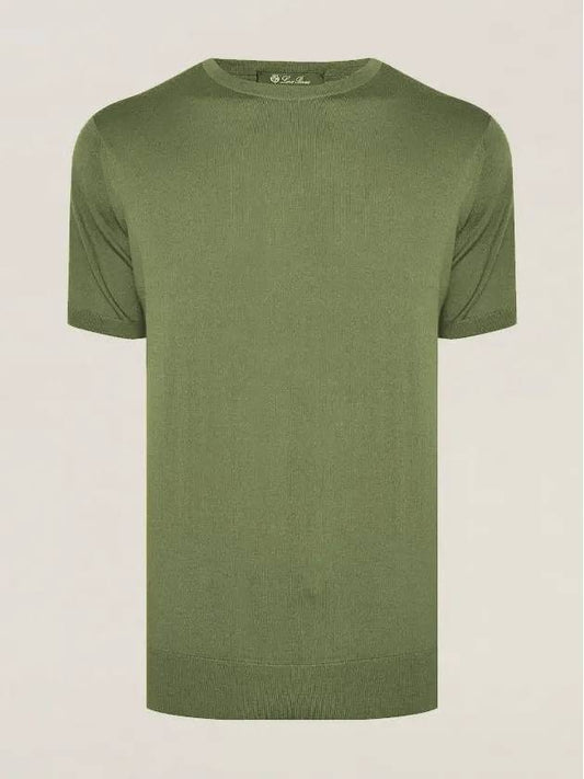 Men's Girocolo Short Sleeve T-Shirt Green - LORO PIANA - BALAAN 2