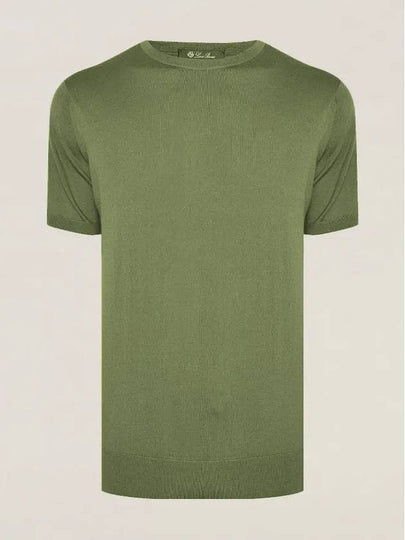 Men's Girocolo Short Sleeve T-Shirt Green - LORO PIANA - BALAAN 2