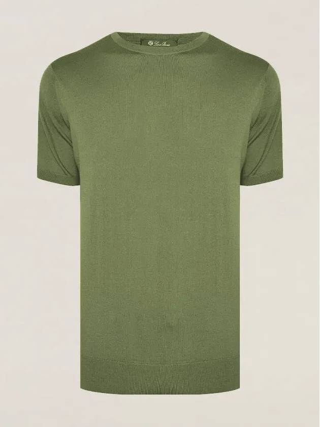 Men's Girocolo Short Sleeve T-Shirt Green - LORO PIANA - BALAAN 4