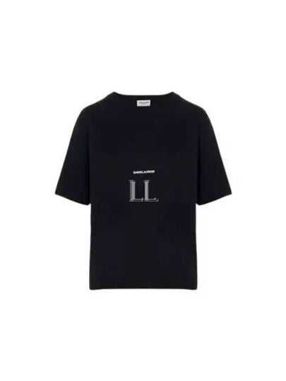 Rive Gauche Short Sleeve T-Shirt Black - SAINT LAURENT - BALAAN 2