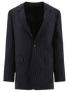 Tammy Striped Wool Blazer Jacket Navy - CELINE - BALAAN 2