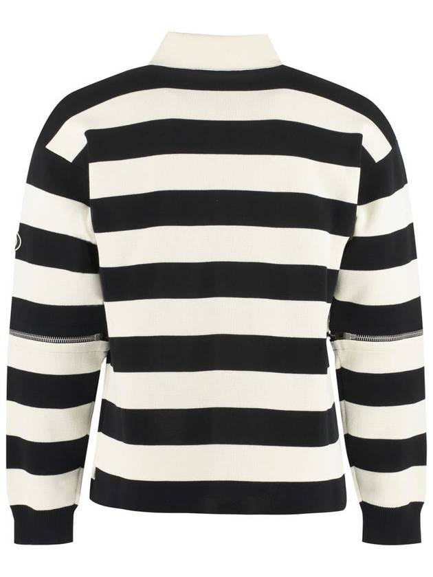 Men's Striped Cotton Polo Shirt Ivory Black - GUCCI - BALAAN 3