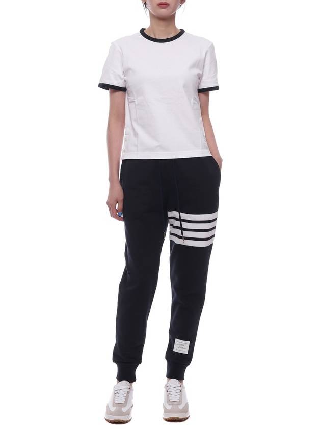 Asymmetric Hem Short Sleeve T-Shirt White - THOM BROWNE - BALAAN 4