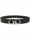 Reversible Gancini Leather Belt Black - SALVATORE FERRAGAMO - BALAAN 2