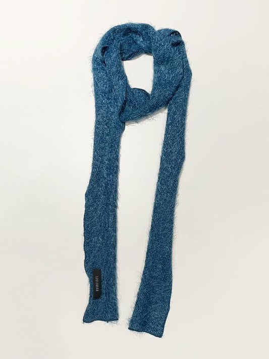 Hairly Knit Muffler Scarf_Blue green - KOOKEESEE - BALAAN 1